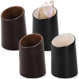 ZOOFOX 4 Pack Eyeglass Holder Stand, PU Leather Stand Case for Eyewear, Reading Glasses, Desk, Nightstand