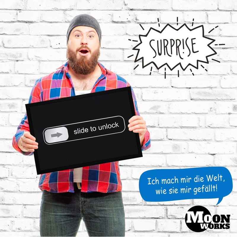 MoonWorks® Door Mat with Saying Slide to Unlock Unlock Funny