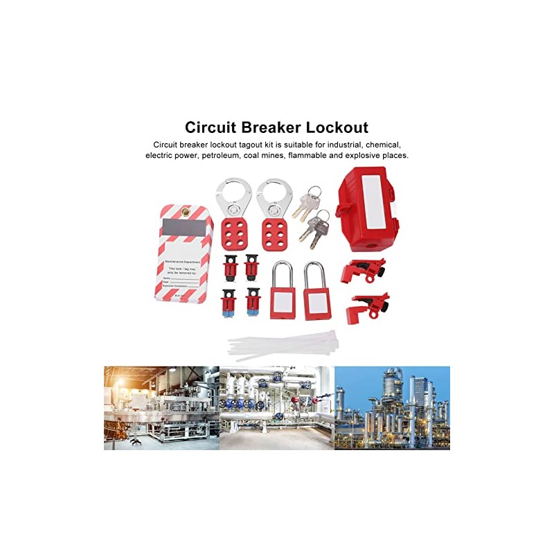 Electrical Circuit Breaker Lockout Tagout Kit, Safty Padlock Loto Tag