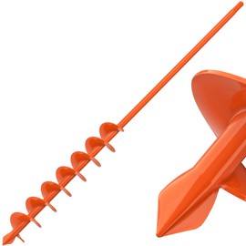 Insaga Auger Drill Bit for Planting 2x32 Inch, Heavy Duty Garden Earth Auger with Safety Edges & Orange Anti-Rust Coating, Compatible with Cordless Drills for Clay/Rocky Soil/Sandy Lawn (Hex Shank)