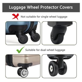 Suitcase Wheel Protectors, 8 Pcs Off Road Luggage Wheel Covers, Luggage Accessories, Silicon Meterial Noise Reduction Anti Scratch, Suitcase Wheel Covers (Black, Small)