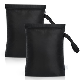 OTraki 2 Pezzi Sacco Biancheria Sporca da Viaggio,30x40cm Impermeabile Porta Costume Bagnato,Riutilizzabile Sacchi Biancheria Sporca,Borse Riutilizzabili del Pannolinoda da Bagno Spiaggia Gym (Nero)