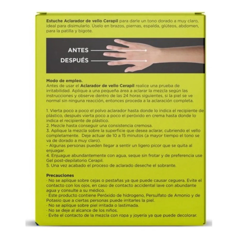 Aclarador de vello Cerapil estuche Hair Bleach