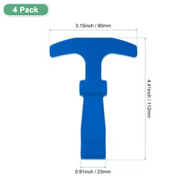 M METERXITY 4-Pack Replacement Lid Latches, Hard Durable Rubber Cooler T-Latches Replacement for RTIC for Igloo and More Related Lid Latch Parts [Blue]