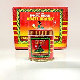 4OUR FAITH Kumkum Natural Red Sindoor Sindur Powder for Pooja & Tilak Ritual, Stainless Steel Sindoor Box Sturdy & Solid | Suhaag Tilak for Women – (125 grms) – Pack of 1