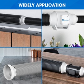 Hon&Guan 6 to 4 Inch Duct Reducer, Duct Adapter 6 to 4 PVC Reducer, Duct Increaser for Air Vent Fan, Grow Tent, HVAC Ventilation System (150mm to 100mm)