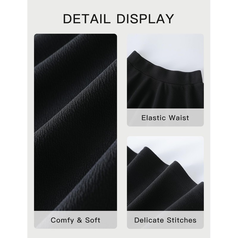 Hvididan Black Skirt for Girls,Size 13-14 Uniform Pleated Skater Skirts