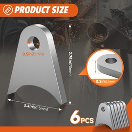 Dabolang 6 Pcs Weld on Tabs with 1/2" Holes,Steel Gussets Weld On,Universal Weld on Shock Mount,Weld on Lights Tabs,Weld on Tabs Axle Bracket,Radius Chassis Weld Tabs for Weld On- 1/5" Thick