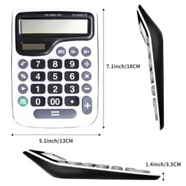 YEBMoo 12 Digit Desktop Calculator with Large LCD Display and Sensitive Button, Dual Solar Power and Battery, Standard Function for Office (YE8898)