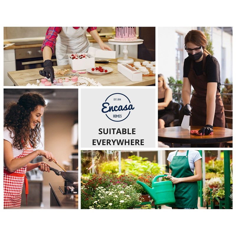 Encasa Homes Adjustable Kitchen Apron with Pockets and Towel Rail,