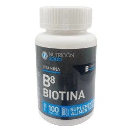 Vitamina B8 Biotina 100 Tabletas Nutricion 2000 Sabor Sin Sabor