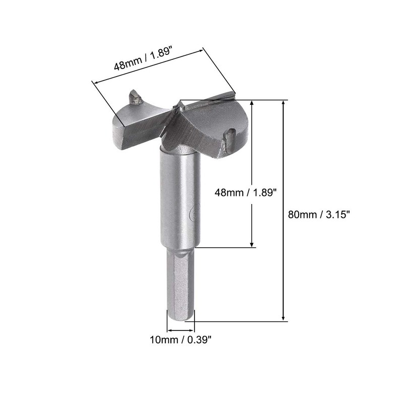 sourcing map Forstner Drill Bits 48mm, Tungsten Carbide Wood Hole