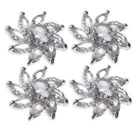 Operitacx 4 Stück Schneeflocke-Zirkon-Knöpfe Weihnachtsdekoration Stiftknöpfe Kristalldekor Strass-Schuh Nähknopf DIY-Knöpfe Kostümknopf Shirt Kunsthandwerk Korsage schmücken Zubehör Zirkon