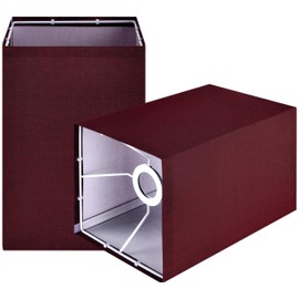 GO&SO L6.3"x W6.3"x H9.84" UNO Spider Burgundy Square Lamp Shade Set of 2 Small Fabric Easy-Installation for Living Room/Bedroom | Fit Pendant Lamp |Wall Lamp,Table Lamps Lighting Fixtures Classic