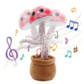 Mushroom Plush Toy with Colorful LED Lights Singing and Dancing Mushroom Electric Stuffed Doll Mushroom Luminous Swing Toy Christmas Birthday Gift for Kids