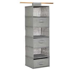 Remarkable Home 6 Tier Shelf Hanging Closet Organizer, Closet Shelves, Closet Storage, Space Saving Clothes Organizer for Bedroom, Baby Nursery, Dorm, RV (RMRK-HCO-WB-5)