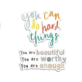 2 pcs Motivational Stickers, 3 inches - Strong Adhesive and Waterproof, Progress Over Perfection and Other Inspirational Laptop Stickers