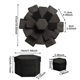 GWAWG Explosion Box,Photo Box Gift with 6 Faces Surprise DIY Explosion Gift Box Photo Hexagon Box for Wedding Birthday Valentine Anniversary Father's Day Gifts