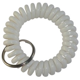 keyfix KF16 Fitness Spiral Wristbands for Wardrobes Locker Keys Pack of 5 White