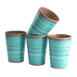 Melamine Camping Tableware 4 Cups 400 ml Drinking Cup Outdoor Green Blue