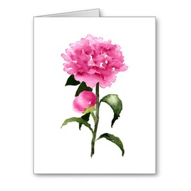 DJ Rogers Fine Art Peony Flower - Set of 10 Floral Note Cards With Envelopes