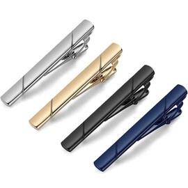 Tie Clip Set of 4 for Suits with Case, Copper Product, Plated, Costume Accessories, Stylish, Wedding, Men, Men, Gift, Non-Precious Metal, No Gemstone