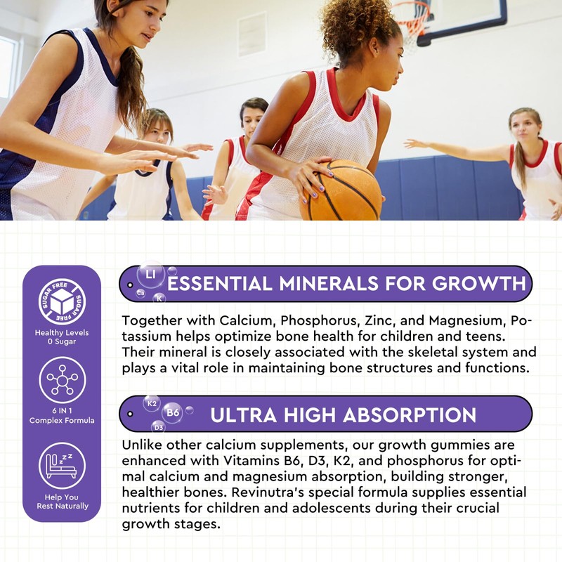 Calcium Potassium Magnesium Gummies for Kids & Adults, with Hydrolyzed