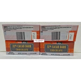 Trader Joe's Belgian 72% Cacao Dark Chocolate 3 Small Bars 4.97oz 141g (4 Bags)