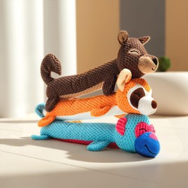 LOS ANDES Dog Squeaky Toys Standing Stick Animal Puppy Toy for Small,Medium Breeds Plush Pet Toys for Daily Companionship, Training Reward Gift