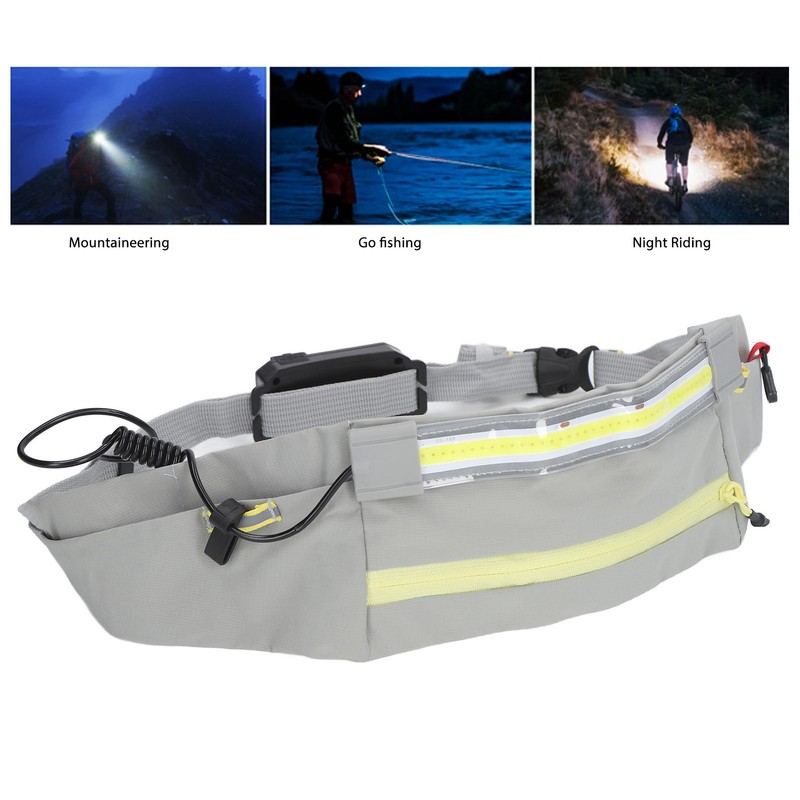 COB Belt Light 5 Modes Waterproof Breathable LED Waist Bag