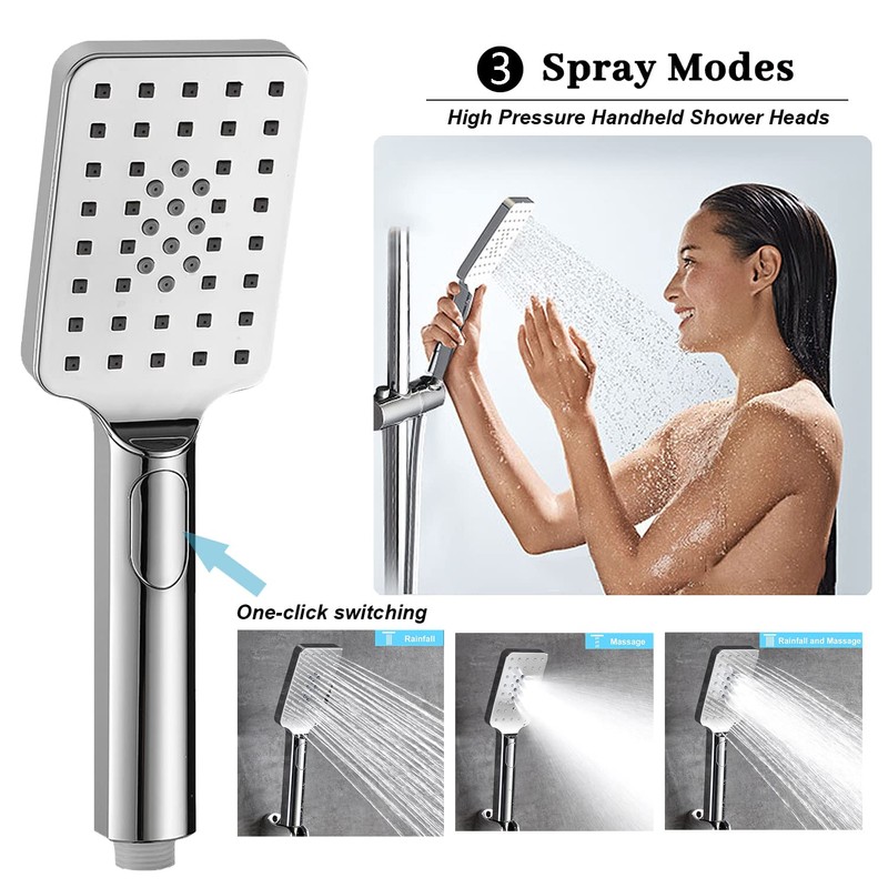 Rain shower heads with Handheld Spray Combo,8''High Pressure Rainfall Shower