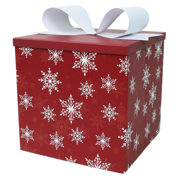 BIOBROWN Medium Christmas Gift Boxes with Lids for Presents, 9x9x9