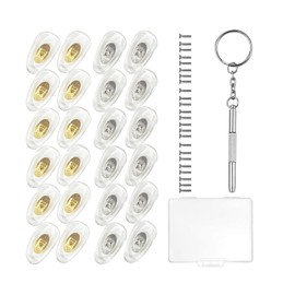 Nirrn Replaceable Metal Eyewear Nose Pad (12 Pairs), Anti Slip Eyewear Nose Pad, Push-In Screw Nose Pad (Metal Glasses Nose Pad)