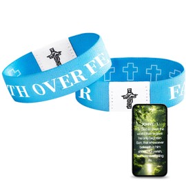 KOOFUR Bible Verse Bracelet，With Nfc Chip Christian Daily Bible Verse Bracelet，Faith Inspirational Gifts For Teens Women Men Religious Gospel (blue)