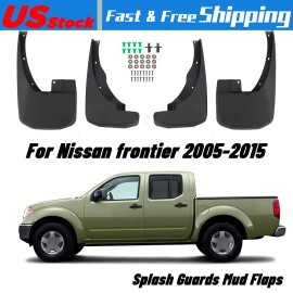 coolshop9648 Front & Rear Splash Guards Mud Flaps for Nissan Frontier 2005-2015 Pickup