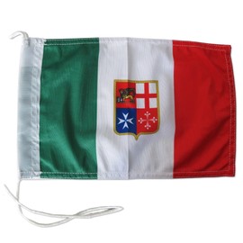 GUSTO Italian Nautical Fabric Flag with Nylon String 30 x 20 cm Durable Fabric (30 x 20 - Civil Navy)