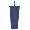 Coffee Tumbler with Lid and Straw Matte Dark Blue Double