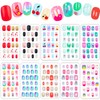 240 Pieces Fake Nails for Kids Girls Artificial Kids Press
