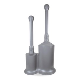 Master Plunger 500 & Toilet Brush Combo Set – Heavy-Duty Gray Toilet Plunger with High-Efficiency Brush and Holder – Durable, Compact Bathroom Cleaning Kit