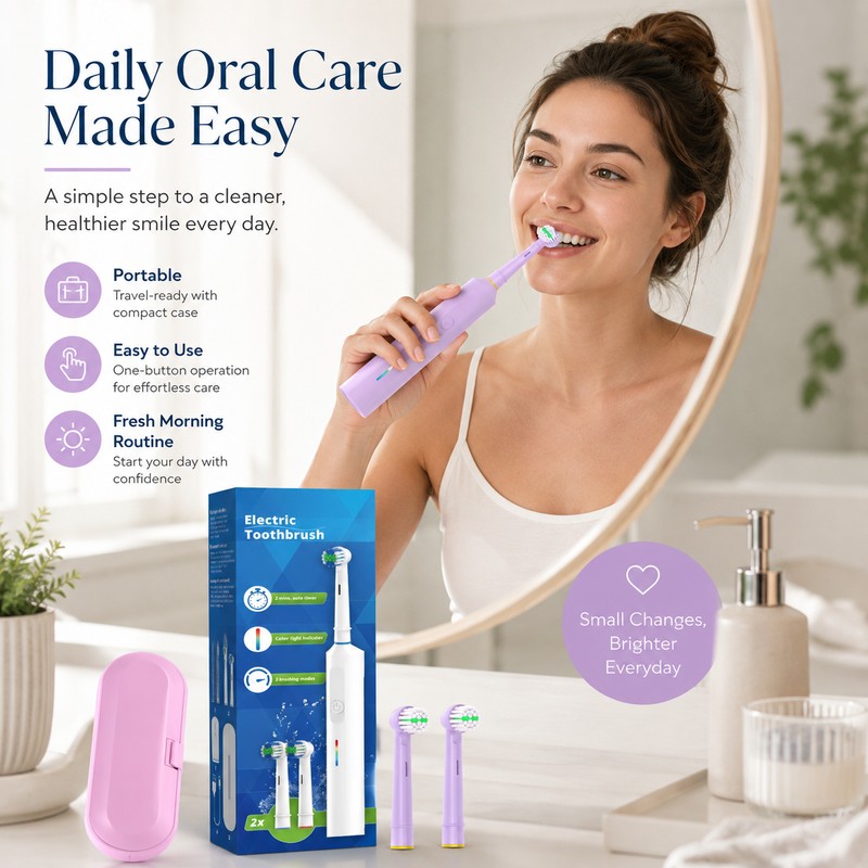 Rotating Electric Toothbrush for Daily Oral Care – USB Rechargeable