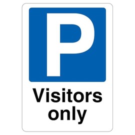 V Safety Visitors Only - Mandatory Blue Parking 210 x 297 mm (A4) - 3mm Reflective Aluminium Composite Safety Sign