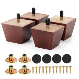 Maricome 2 Inch Furniture Legs Solid Wood Sofa Couch Ottoman Replacement Feet Set of 4 M8 Bolt Screw in