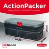 Rubbermaid 48 Gallon Black Action Packer Lockable Latch Indoor and