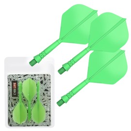 CyeeLife Integrated Dart Shaft and Flights Standard Shape,Dart Accessory Black/Red/Blue/Green/Yellow (Green-2BA)