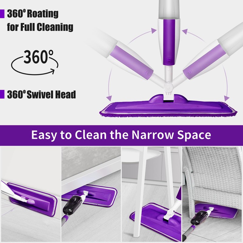 Mops for Floor Cleaning Wet Spray Mop with 14 oz