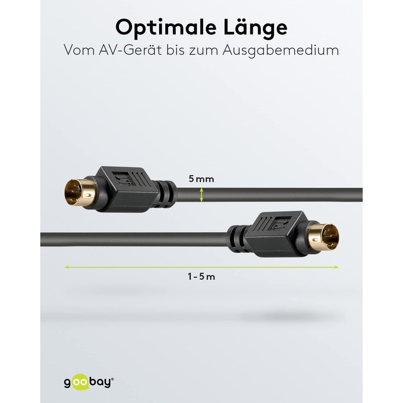 Wentronic 50059-GB 5m 4 Pin Mini Din Plug to 4