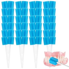 Hisopos, 100 Unidades, Azul, Esponja De Poliuretano, 13.5 Cm, Para Limpieza Bucal Portátil, Ideal Para Adultos Mayores, Niños Con Encías Sensibles Y Viajeros