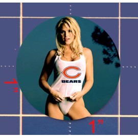 Unbranded SEXY CHICAGO BEARS -- 1" DOMED RESIN steel golf ball marker