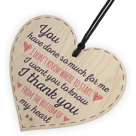 RED OCEAN Done So Much For Me Wooden Heart Sign Thank You Friendship Love Birthday Anniversary Family