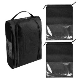 1 Piece Oxford Cloth Waterproof Shoe Bag, 2 Piece Tie-Fitting Shoe Bag, Black Shoe Storage Bag, Dustproof Storage Bag, Multi-Functional Travel Convenient Storage Bag
